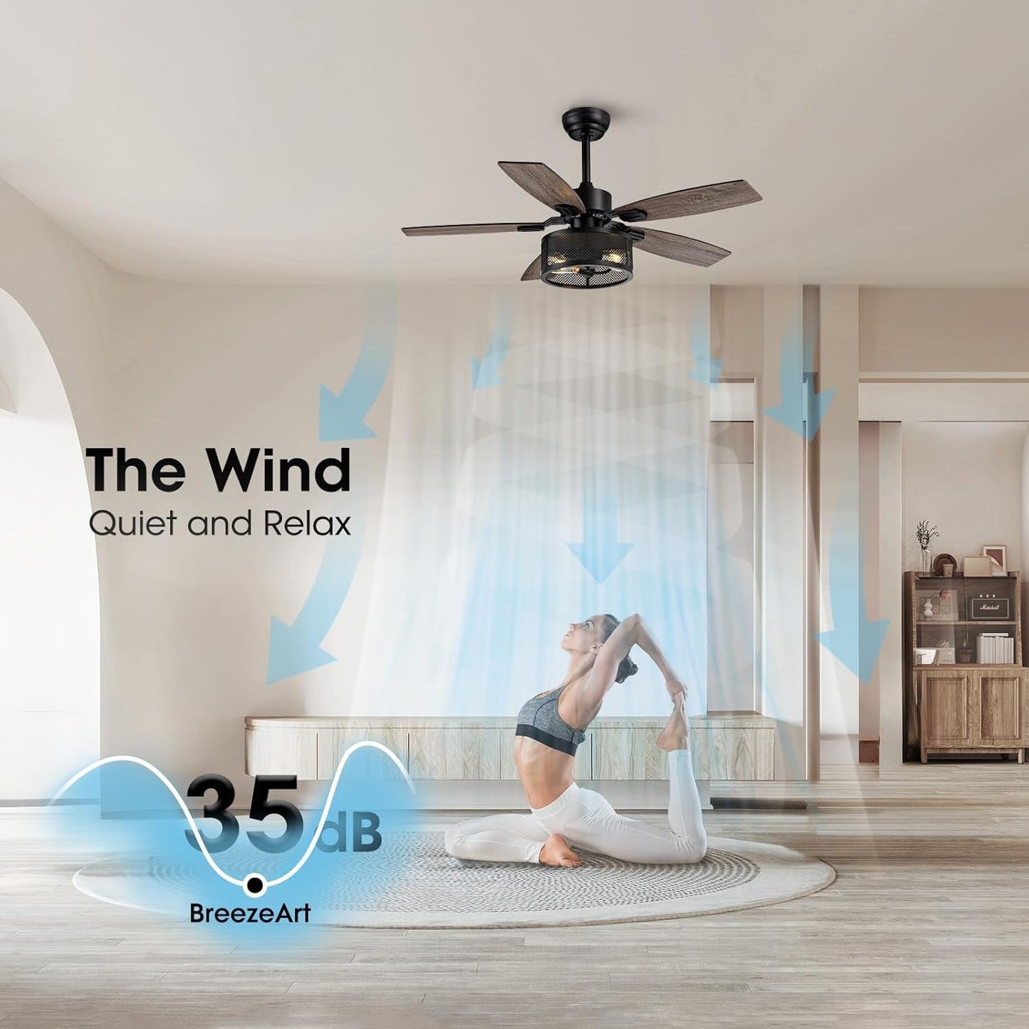 42 Inch Ceiling Fans with Lights and Remote Control, Ceiling Fan for