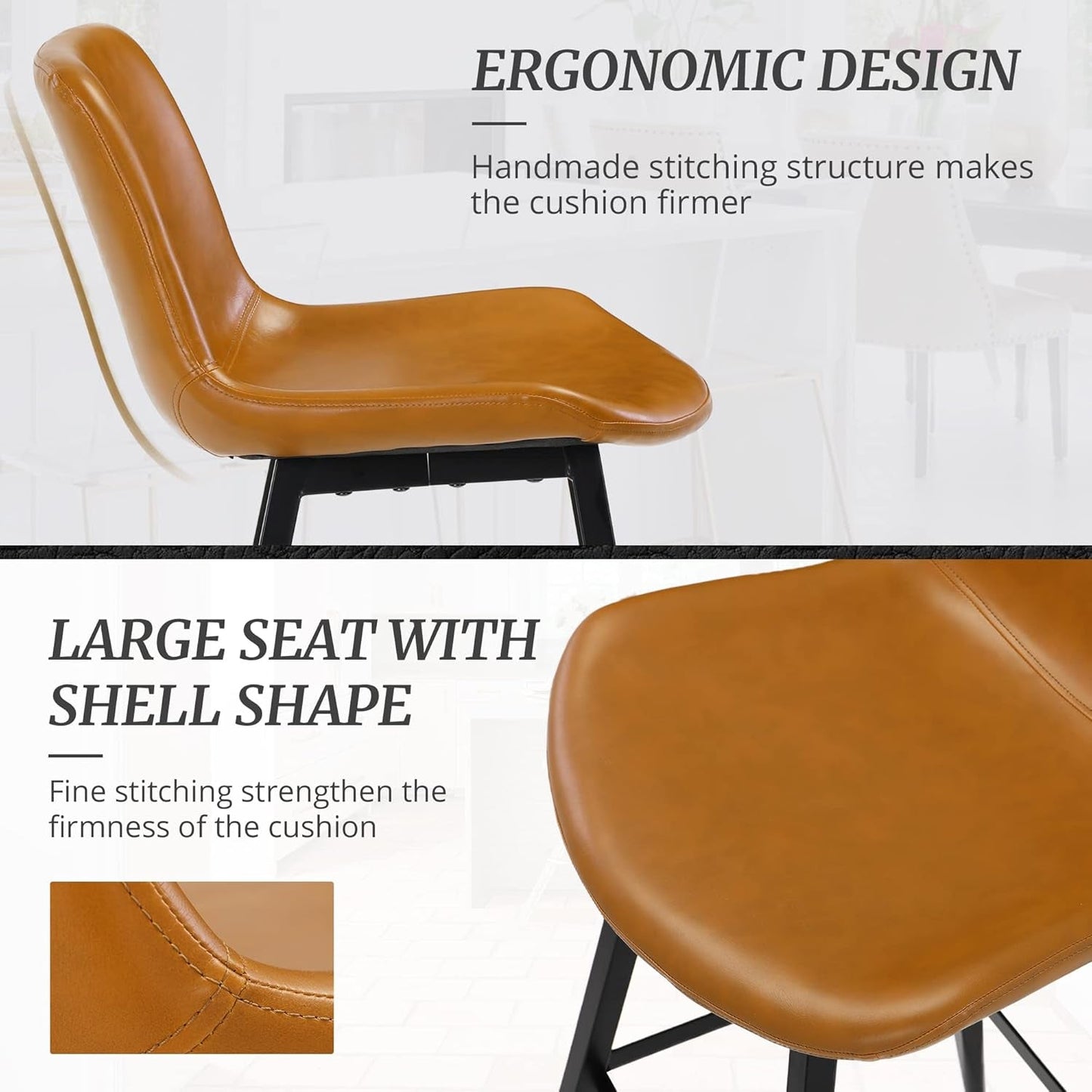 24 Inch Counter Stool, Modern Bucket Barstool, Kitchen Counter with - Festival Furnish