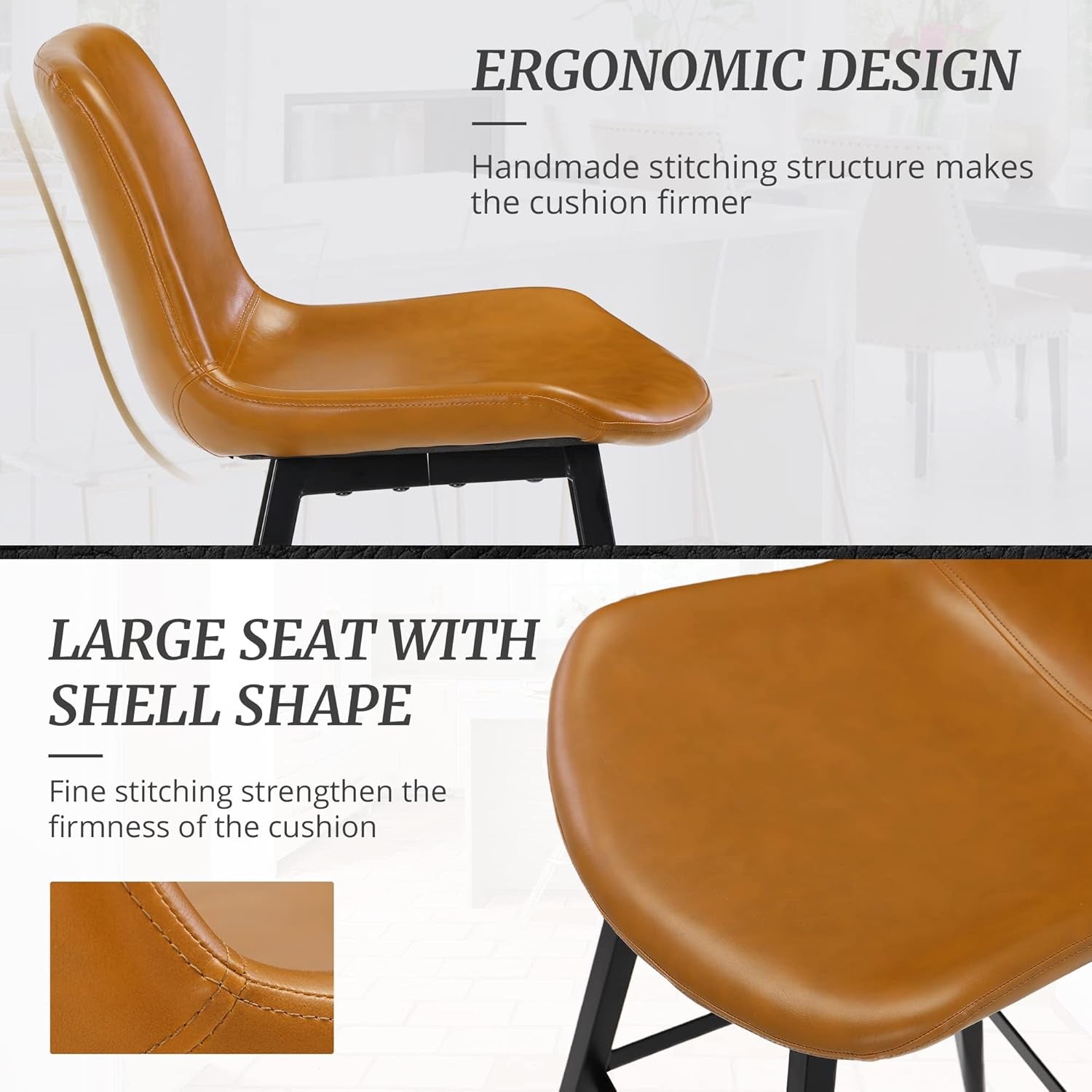 24 Inch Counter Stool, Modern Bucket Barstool, Kitchen Counter with - Festival Furnish