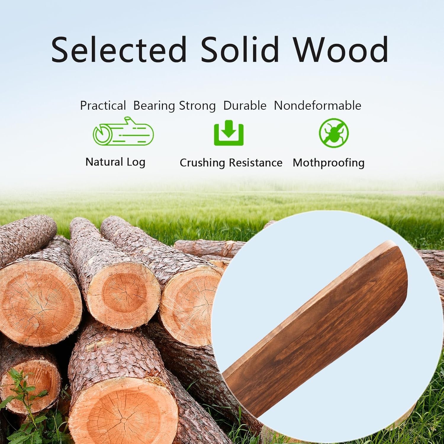 52" Wood Ceiling Fan, (With Light with Remote Control) with 3 Solid - Festival Furnish