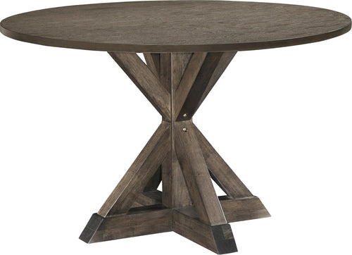 Alfred round Solid Wood Rustic Dining Table for Farmhouse Kitchen Room - Festival Furnish