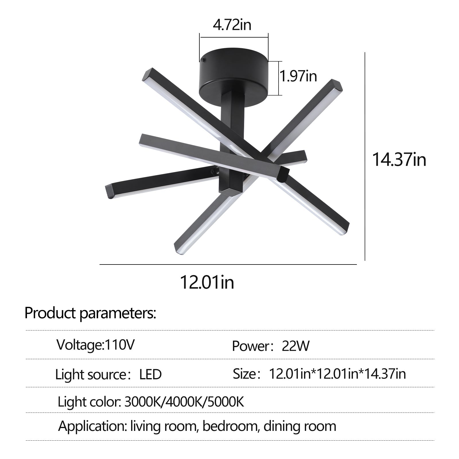 LED Semi Flush Mount Ceiling lamp - Festival Furnish