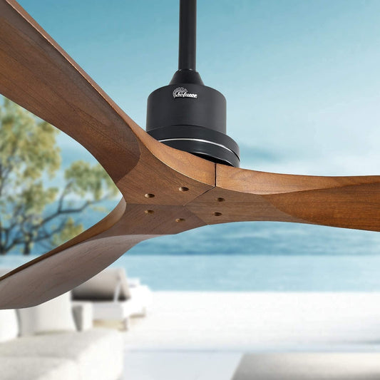 Ceiling Fan without Lights, 52 Inch Low Profile Flush Mount Mordern - Festival Furnish