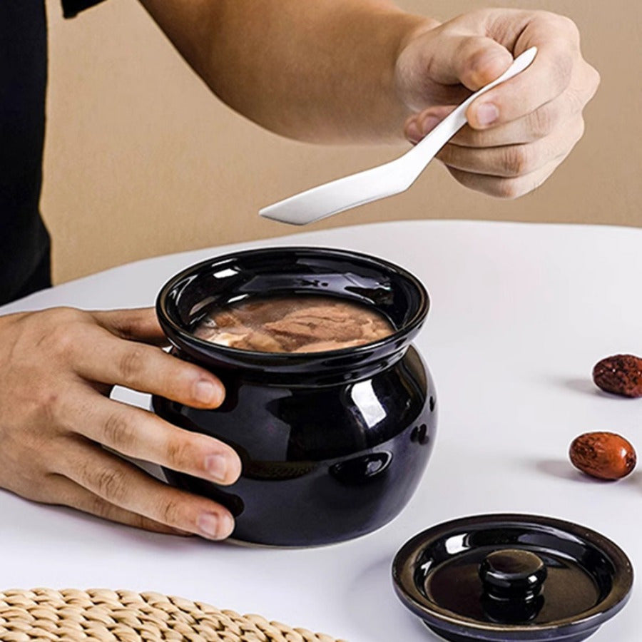 Large Ceramic Soup Pot with Lid HeatResistant Hand Wash Only