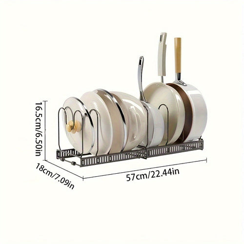 Expandable Multi-purpose Pot Organizer Rack with Adjustable Dividers