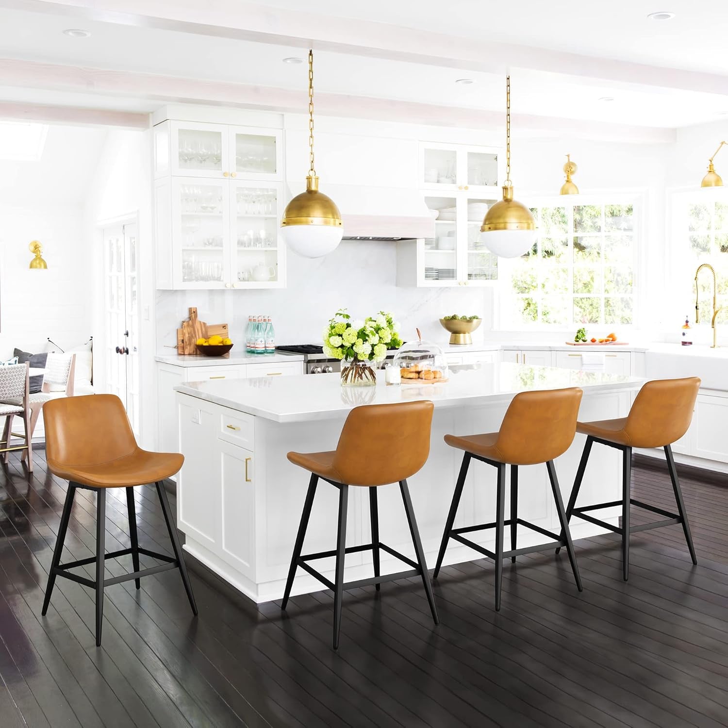 24 Inch Counter Stool, Modern Bucket Barstool, Kitchen Counter with - Festival Furnish