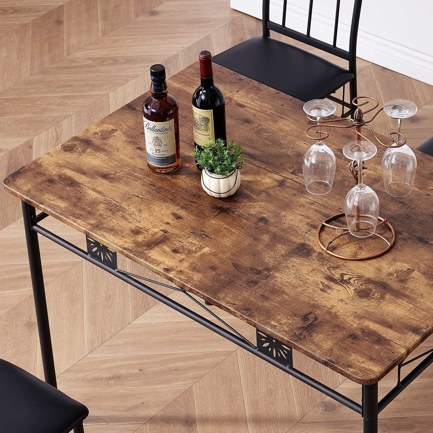 Kitchen Dining Room Table Sets for 4, Retro-Brown - Festival Furnish