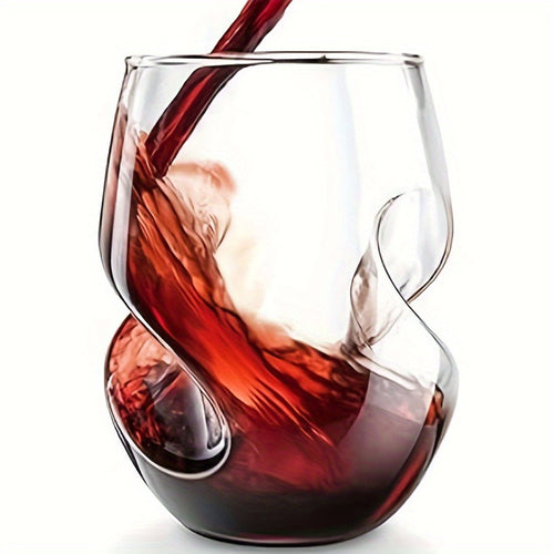 1pc Japanese Creative Cocktail Glass, Insulated Twisted Design,