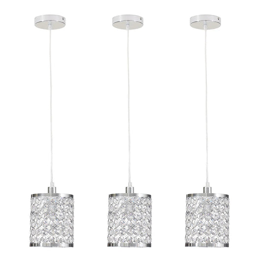 Crystal Pendant Light Modern Kitchen Island Lighting Adjustable White - Festival Furnish