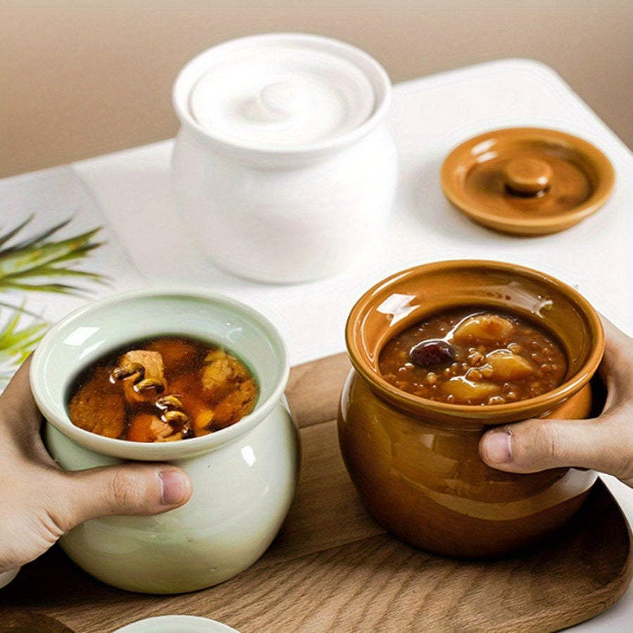 Large Ceramic Soup Pot with Lid HeatResistant Hand Wash Only