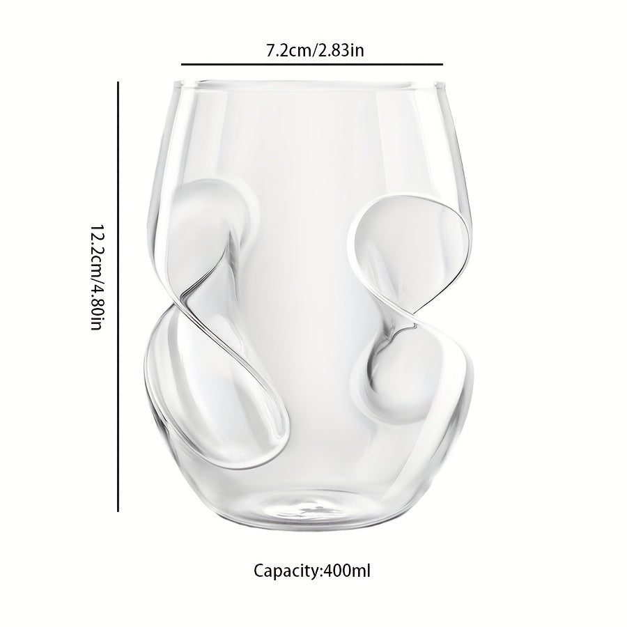 1pc Japanese Creative Cocktail Glass, Insulated Twisted Design,