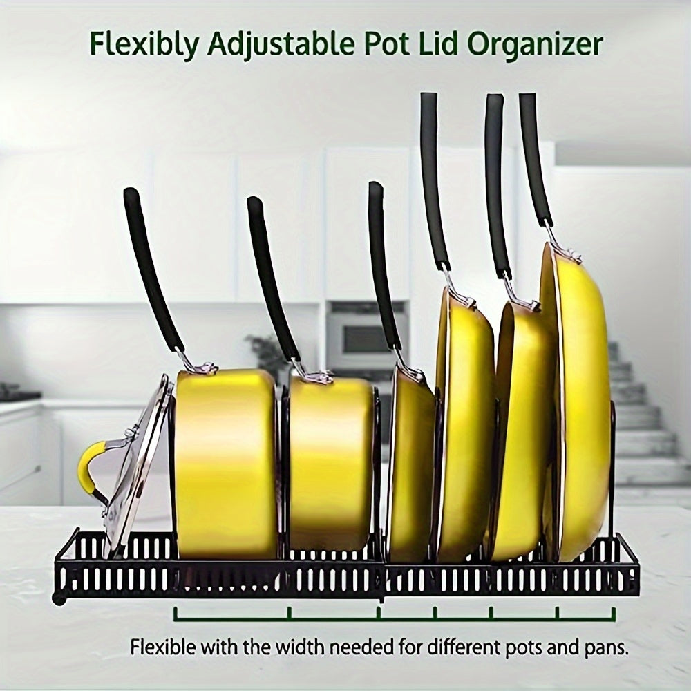 Expandable Multi-purpose Pot Organizer Rack with Adjustable Dividers
