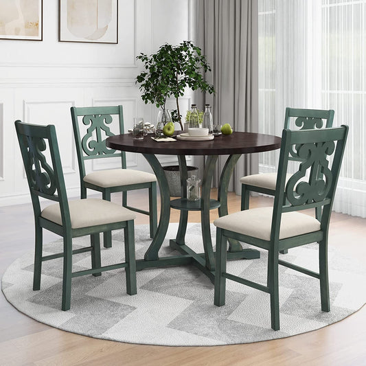5-Piece round Kitchen Table Set - Festival Furnish