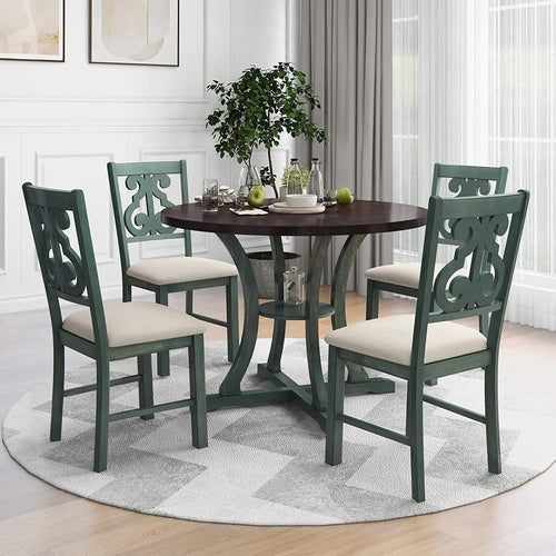 5-Piece round Kitchen Table Set - Festival Furnish