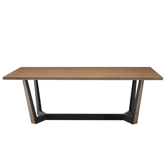 86.61" Dining Table  Mid-Century Modern Rectangle MDF Kitchen Table - Festival Furnish