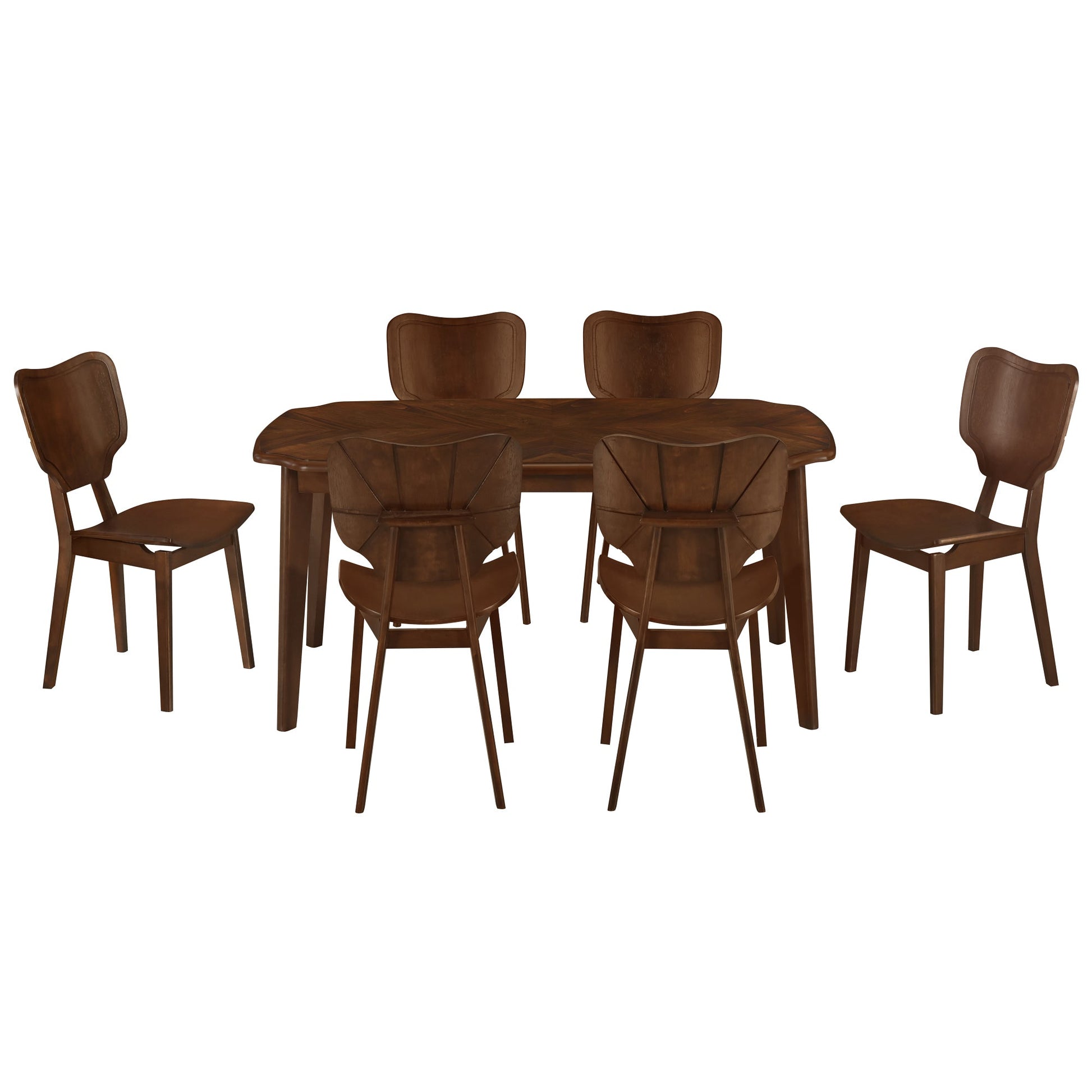 Vintage 7-Piece Dining Table Set with 6 Dining Chairs,Kitchen Table - Festival Furnish