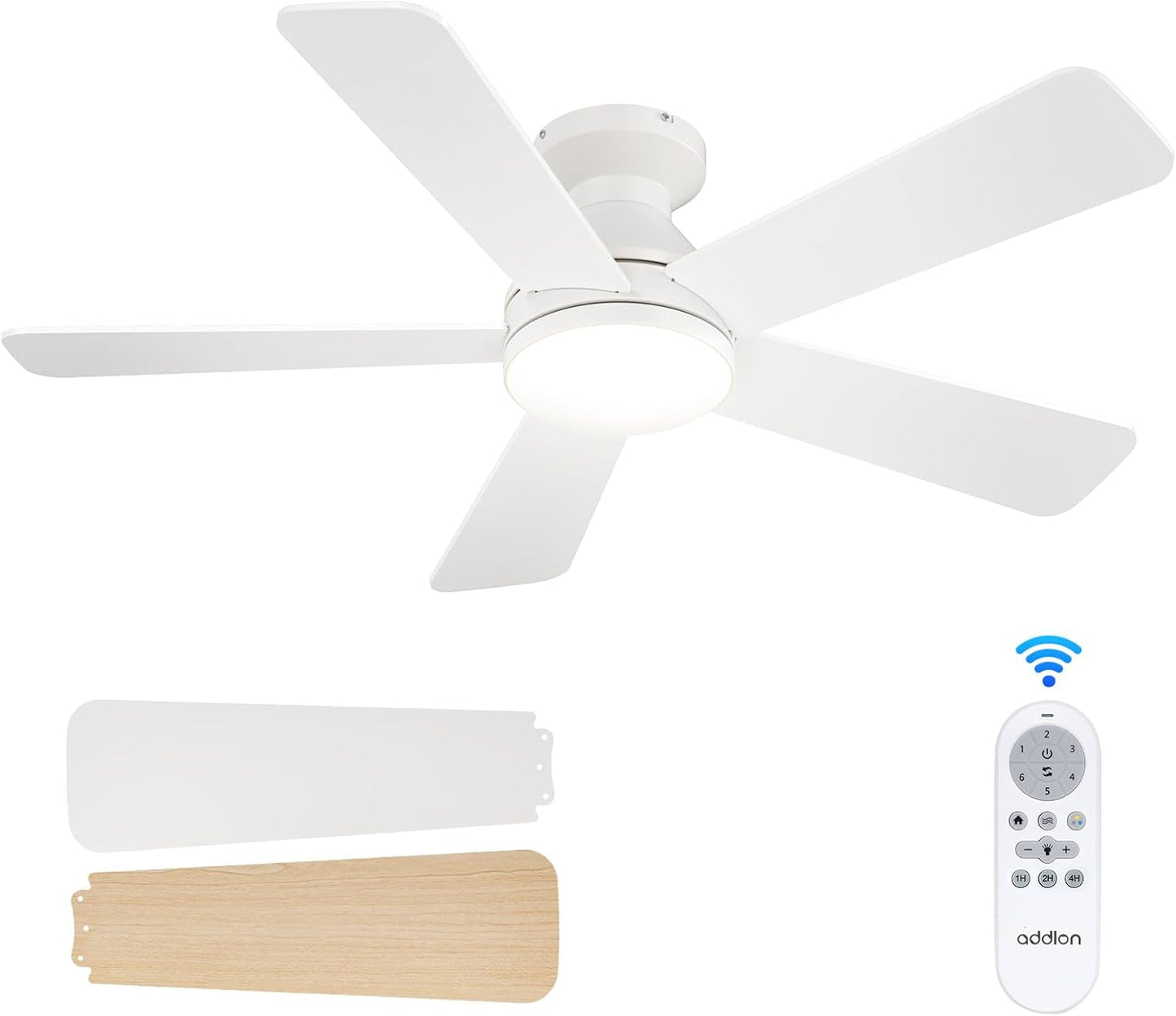 Ceiling Fans with Lights, 42 Inch Low Profile Ceiling Fan with Light