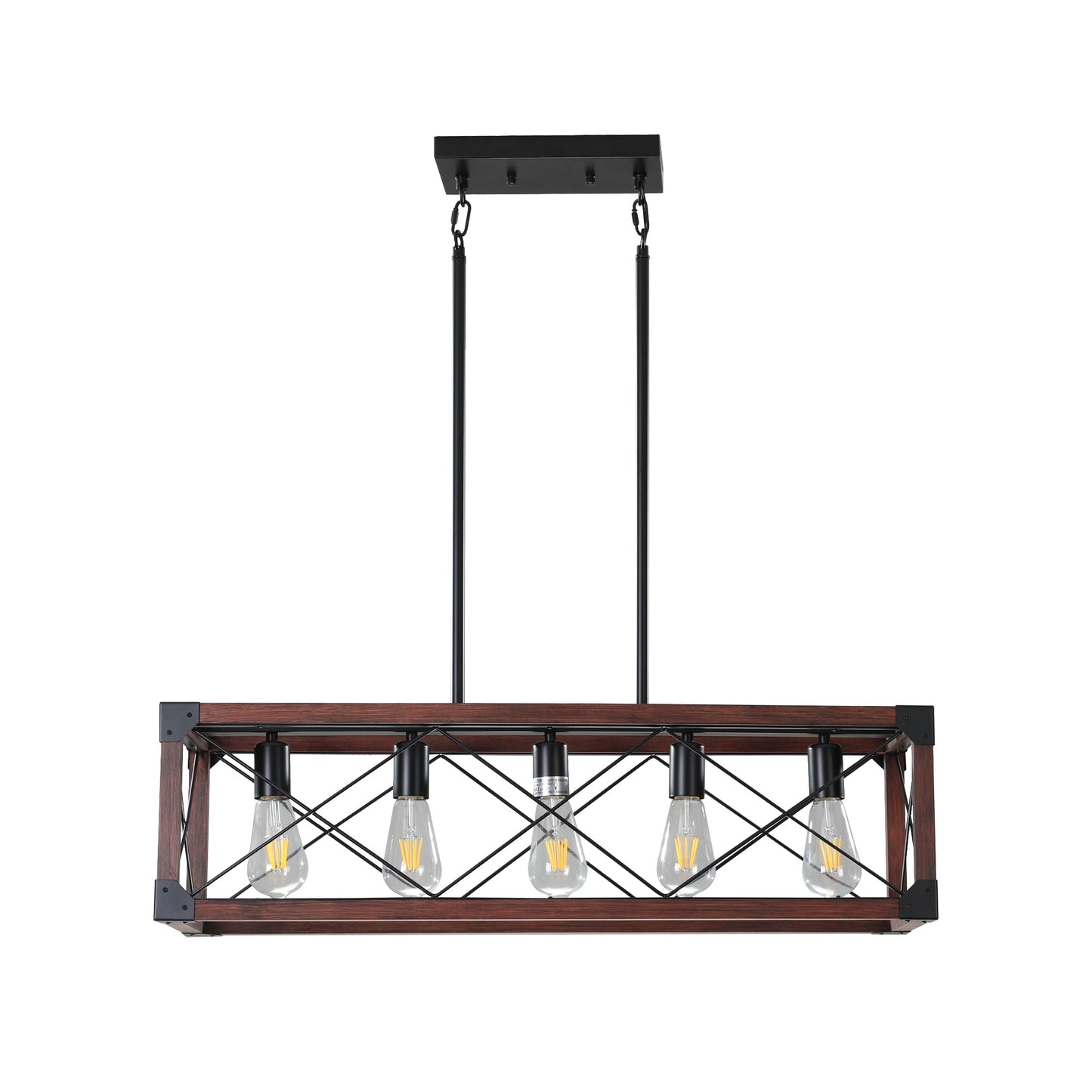 5-Light Retro Farmhouse Chandelier For Kitchen, Living room, Dining - Festival Furnish