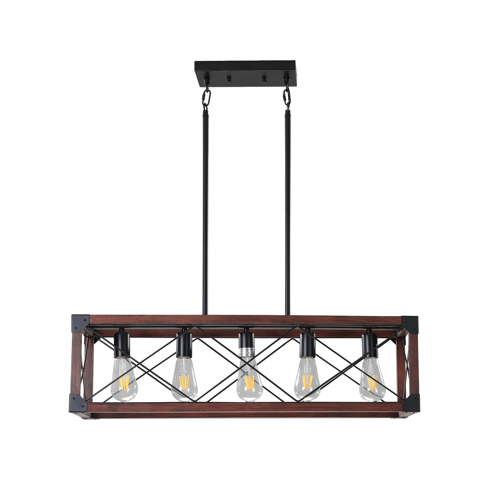 5-Light Retro Farmhouse Chandelier For Kitchen, Living room, Dining - Festival Furnish