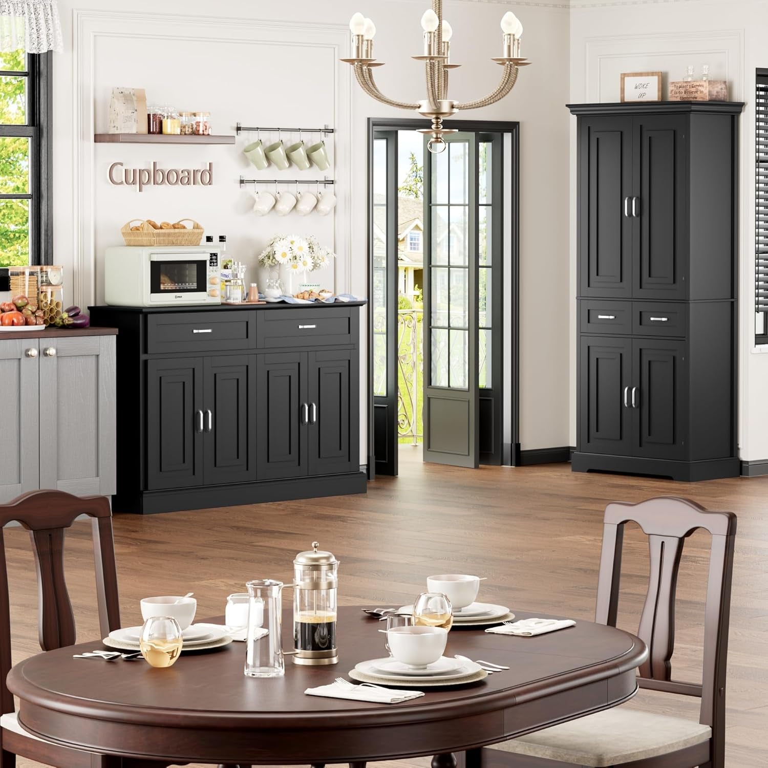 Sideboard Buffet Cabinet with Storage, 55.1" Large Kitchen Storage - Festival Furnish