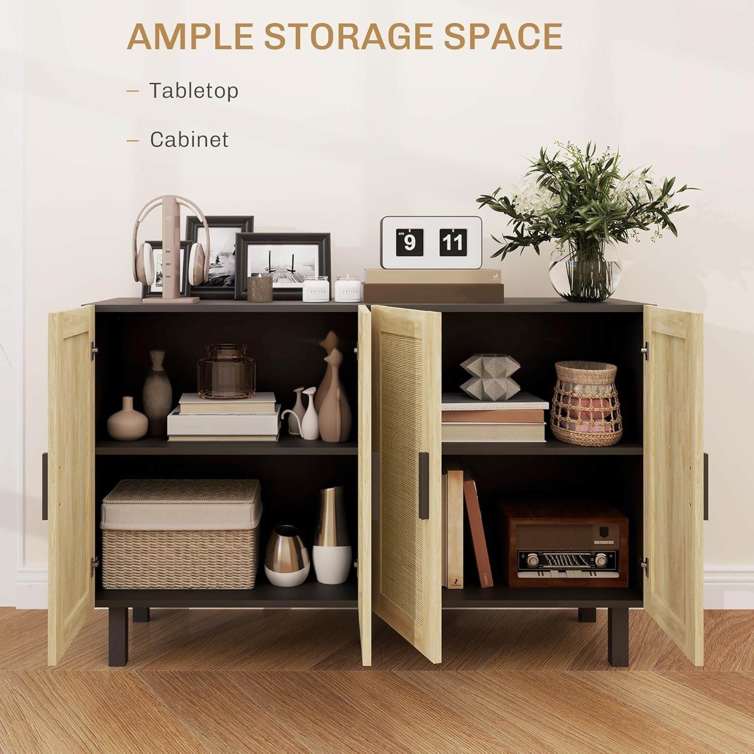 Sideboard Buffet Cabinet, Kitchen Cabinet, Coffee Bar Cabinet with 4 - Festival Furnish