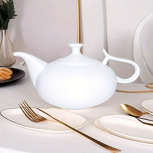 Elegant White Porcelain Teapot with Infuser - Perfect for Brewing