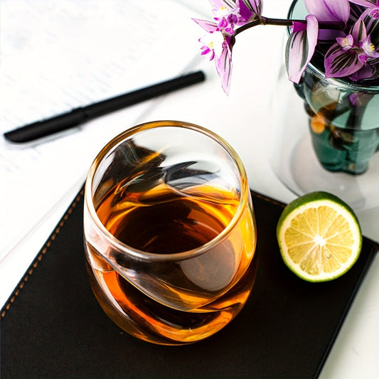 1pc Japanese Creative Cocktail Glass, Insulated Twisted Design,