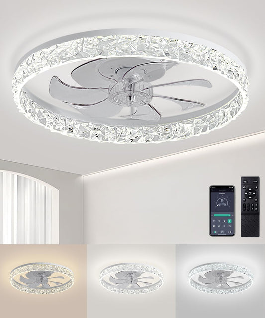 Ceiling Fans with Lights and Remote, 20"Low Profile Ceiling Fan with