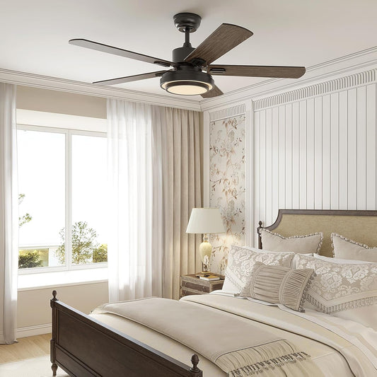 Ceiling Fans with Lights and Remote Control, 52 Inch, 6 Speeds