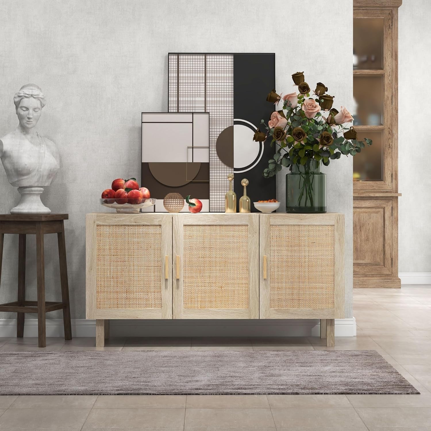 Sideboard Buffet Cabinet, Kitchen Cabinet, Coffee Bar Cabinet with 3 - Festival Furnish