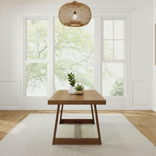 72 Inch Farmhouse Dining Table, Solid Wood Rustic Kitchen Table, Large - Festival Furnish