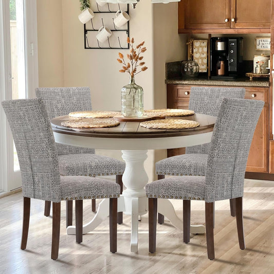 Upholstered Parsons Dining Chairs Set of 4, Fabric Dining Room Kitchen