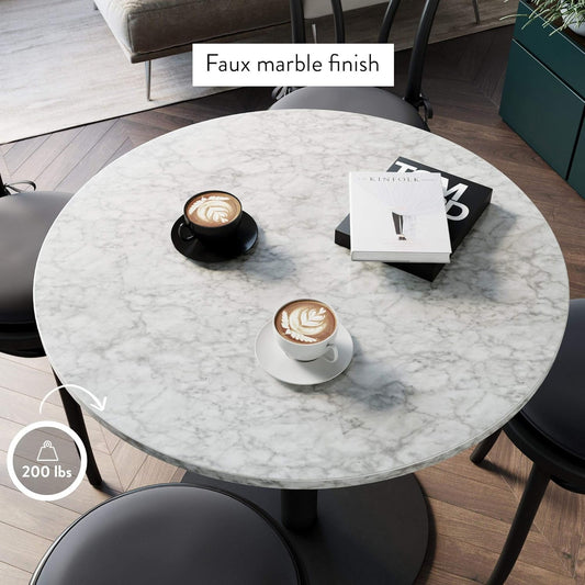 Bistro Lucy Small Mid-Century Modern Kitchen or Dining Table with Faux - Festival Furnish