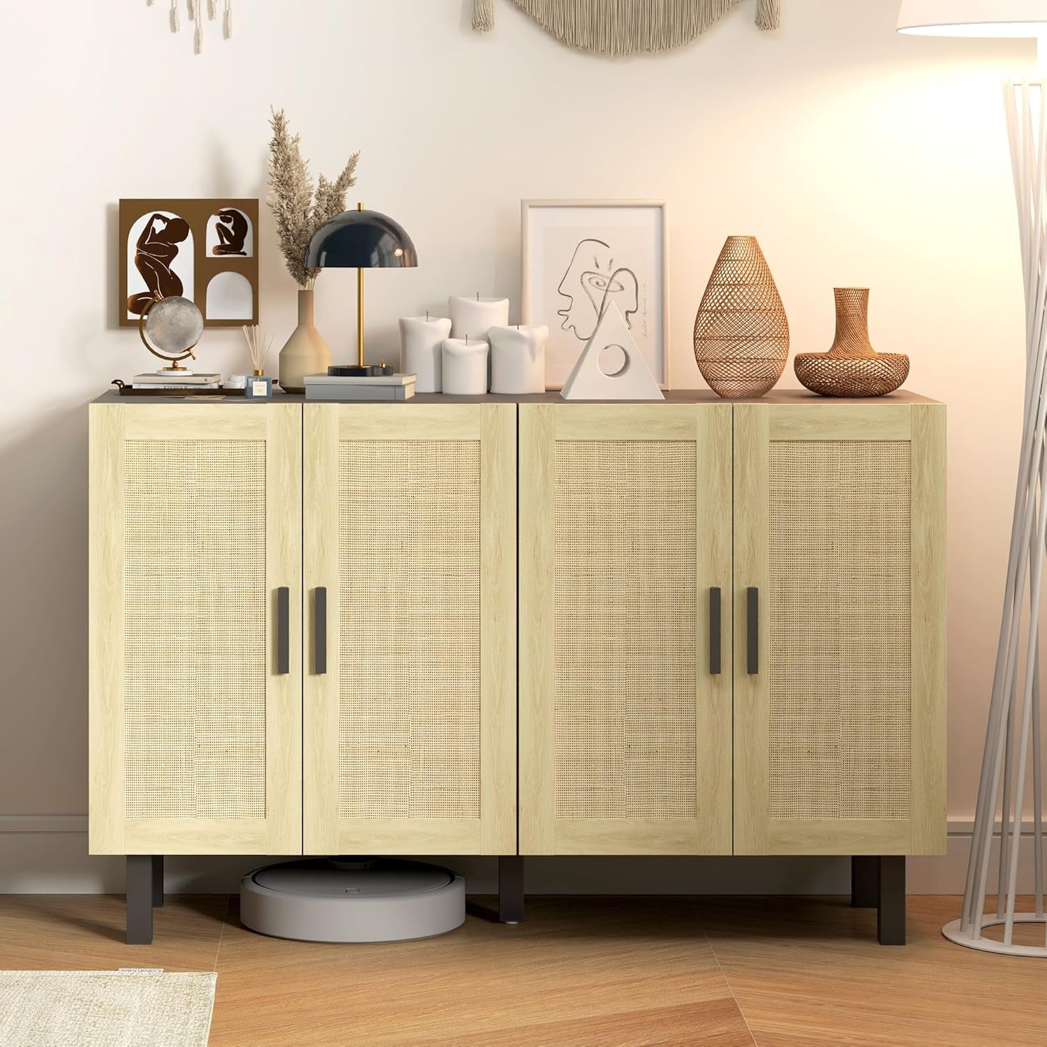 Sideboard Buffet Cabinet, Kitchen Cabinet, Coffee Bar Cabinet with 4 - Festival Furnish