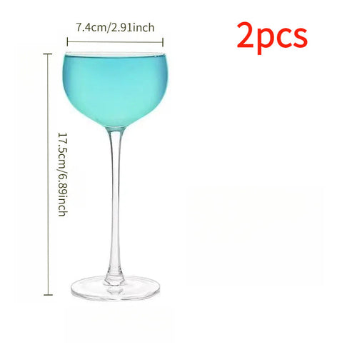 2pcs Handmade Japanese Style Glass Martini Cocktail Goblets, 170ml,