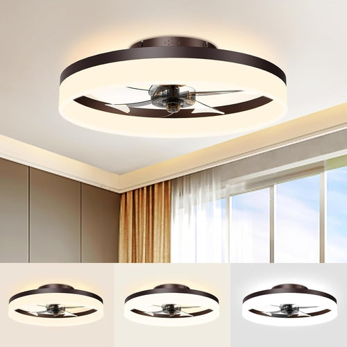 Low Profile Ceiling Fans with Lights and Remote, 19.7In Fandelier - Festival Furnish