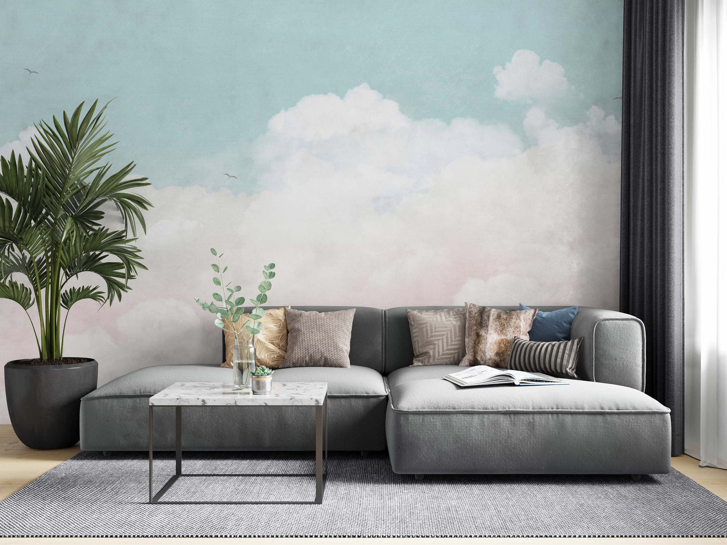 Pink and blue cloud wallpaper