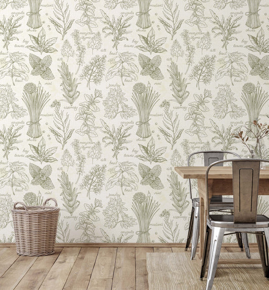 Kitchen Herbs Wallpaper